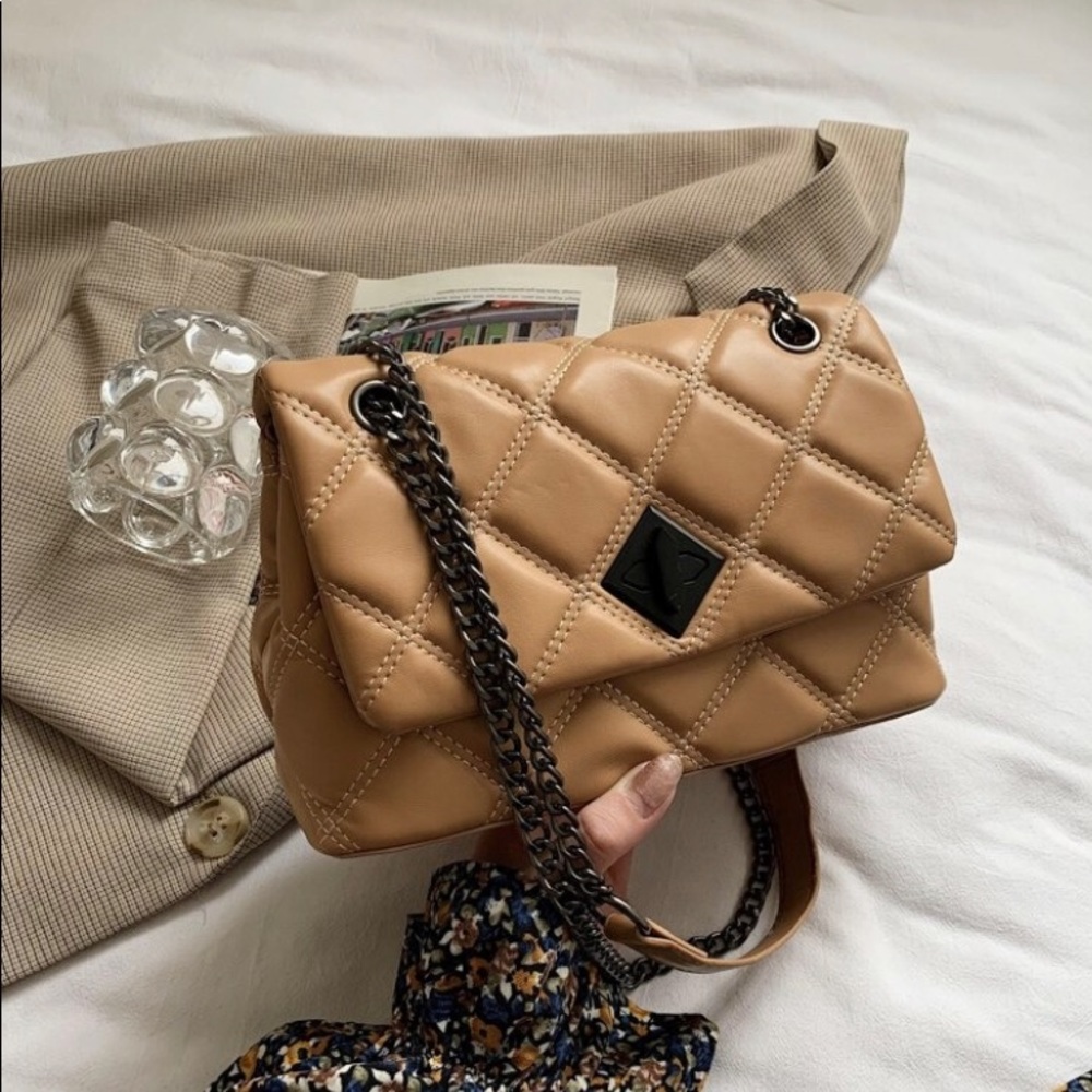 NEW Khaki Quilted Handbag
